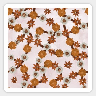 Caramel Peanute Foliage Pattern Sticker